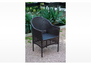 Кресло из экоротанга "Парус" чёрное