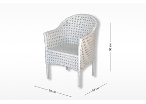 Кресло из экоротанга "Парус" белое