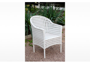 Кресло из экоротанга "Парус" белое