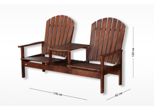 Шезлонг двойной "Паво" палисандр